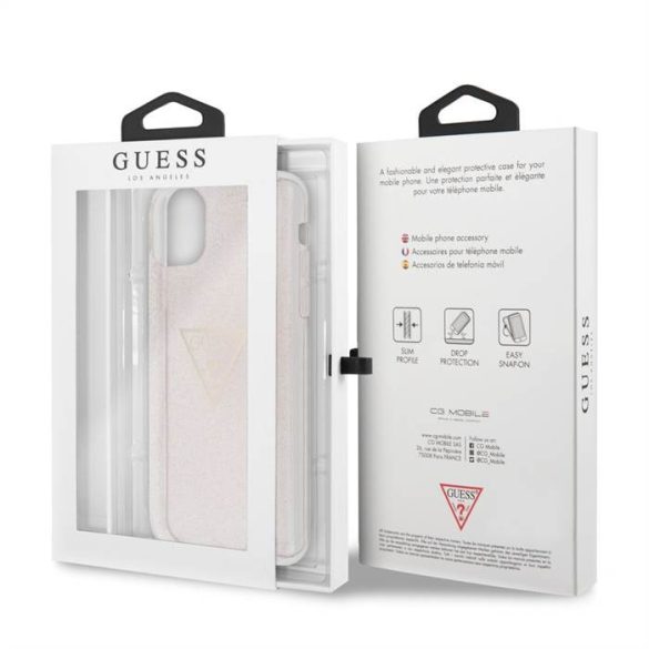 Apple iPhone 11 Pro Max GUESS GUHCN65SGTLPI Glitter TPU Hátlap - Rózsaszín