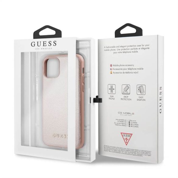 Apple iPhone 11 Pro GUESS GUHCN58IGLRG Bőr Hátlap - Rose Gold