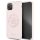Apple iPhone 11 Pro Max GUESS GUHCN65LS4GLP Liquid Silicon Hátlap - Púder Rózsaszín