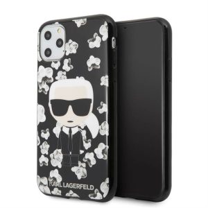 Apple iPhone 11 Pro Max KARL LAGERFELD KLHCN65FLFBBK Hátlap - Fekete