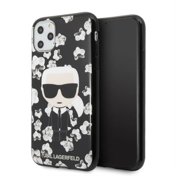 Apple iPhone 11 Pro Max KARL LAGERFELD KLHCN65FLFBBK Hátlap - Fekete