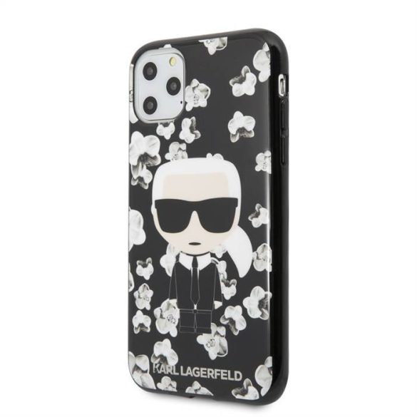 Apple iPhone 11 Pro Max KARL LAGERFELD KLHCN65FLFBBK Hátlap - Fekete