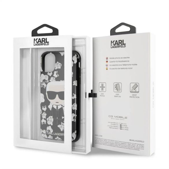 Apple iPhone 11 Pro Max KARL LAGERFELD KLHCN65FLFBBK Hátlap - Fekete