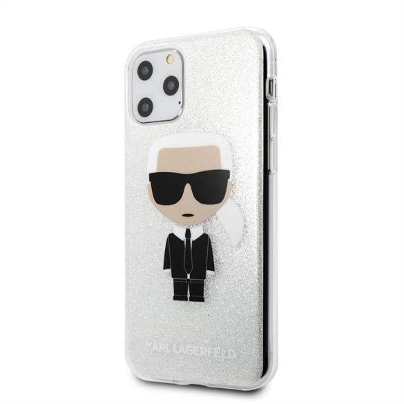 Apple iPhone 11 KARL LAGERFELD KLHCN61TPUTRIKSI Glitter Hátlap - Ezüst