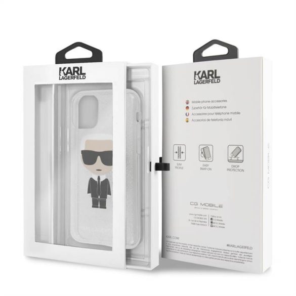 Apple iPhone 11 KARL LAGERFELD KLHCN61TPUTRIKSI Glitter Hátlap - Ezüst