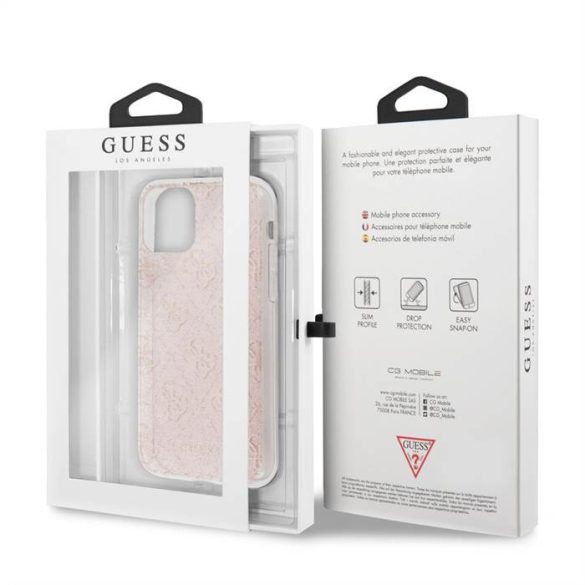 Apple iPhone 11 Pro GUESS GUHCN58PCU4GLPI Glitter TPU Hátlap - Púder Rózsaszín