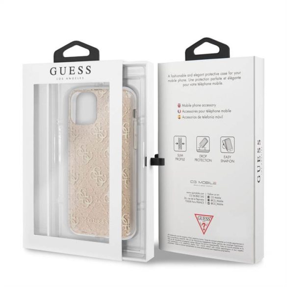 Apple iPhone 11 Pro GUESS GUHCN58PCU4GLGO Glitter TPU Hátlap - Arany