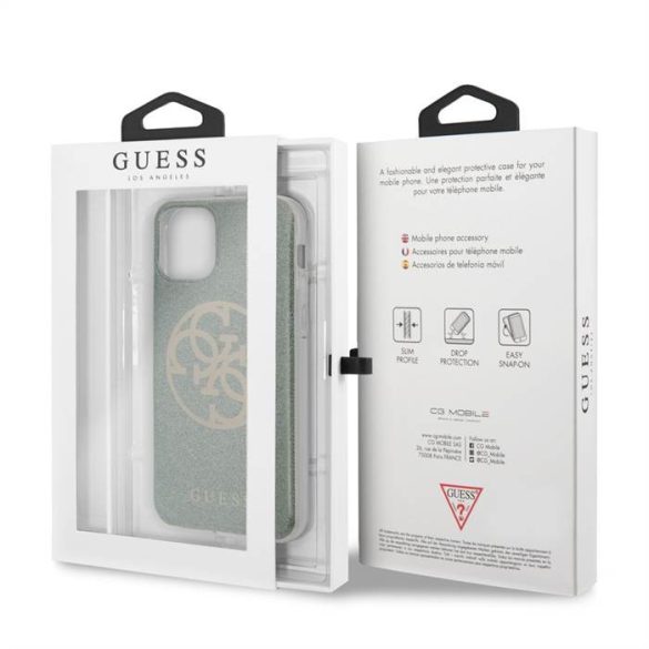 Apple iPhone 11 Pro GUESS GUHCN58PCUGLK Glitter TPU Hátlap - Khaki