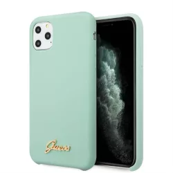   Apple iPhone 11 Pro Max GUESS GUHCN65LSLMGGR Liquid Silicon Hátlap - Menta