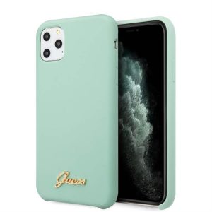 Apple iPhone 11 Pro Max GUESS GUHCN65LSLMGGR Liquid Silicon Hátlap - Menta