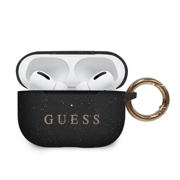 Apple Airpods Pro GUESS GUACAPSILGLBK Liquid Silicon Tartó - Fekete