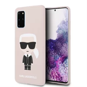 Samsung S20 Plus KARL LAGERFELD KLHCS67SLFKPI Liquid Silicon Hátlap - Rózsaszín