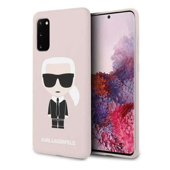 Samsung S20 Ultra KARL LAGERFELD KLHCS69SLFKPI Liquid Silicon Hátlap - Rózsaszín