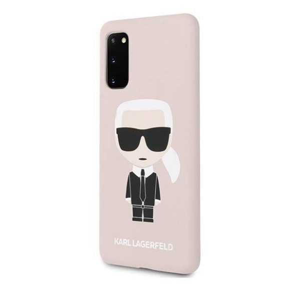 Samsung S20 Ultra KARL LAGERFELD KLHCS69SLFKPI Liquid Silicon Hátlap - Rózsaszín