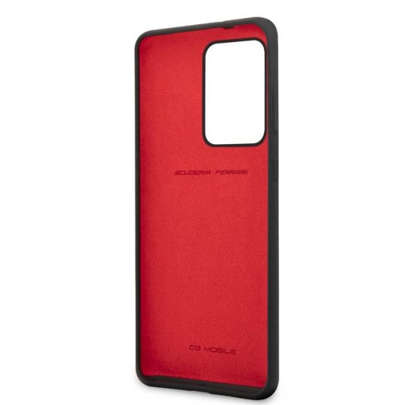 Samsung S20 Ultra Ferrari FESSIHCS69BK Liquid Silicon Hátlap - Fekete