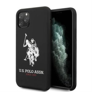 Apple iPhone 11 Pro Max U.S.Polo USHCN65SLHRBK Liquid Silicon Hátlap - Fekete