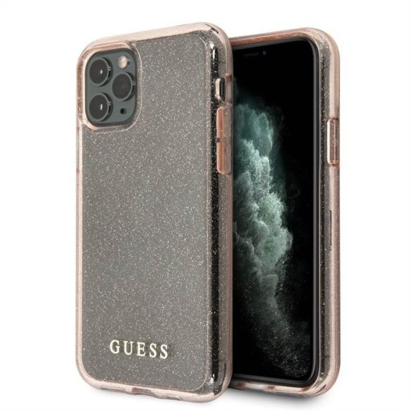 Apple iPhone 11 Pro Max GUESS GUHCN65PCGLPI Glitter TPU Hátlap - Rózsaszín