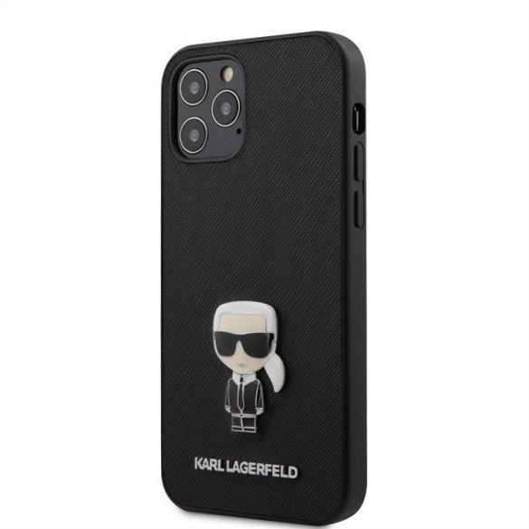 Apple iPhone 12 Pro Max KARL LAGERFELD KLHCP12LIKMSBK Hátlap - Fekete