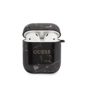 Apple Airpods 1/2 GUESS GUACA2TPUMABK TPU Tartó - Fekete