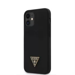   Apple iPhone 12 Mini GUESS GUHCP12SLSTMBK Liquid Silicon Hátlap - Fekete