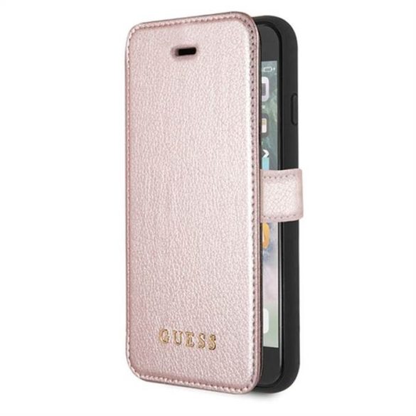 Apple iPhone 12 Mini GUESS GUFLBKSP12SIGLRG Könyvtok - Rose Gold