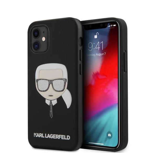 Apple iPhone 12 Mini KARL LAGERFELD KLHCP12SGLBK Hátlap - Fekete