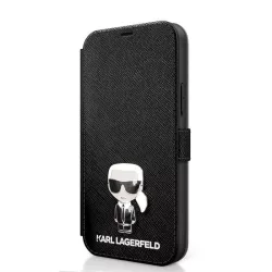   Apple iPhone 12/12 Pro KARL LAGERFELD KLFLBKP12MIKMSBK Könyvtok - Fekete