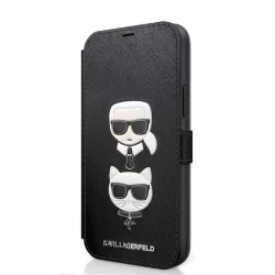   Apple iPhone 12/12 Pro KARL LAGERFELD KLFLBKP12MSAKICKCBK Könyvtok - Fekete