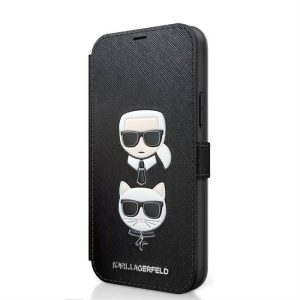 Apple iPhone 12/12 Pro KARL LAGERFELD KLFLBKP12MSAKICKCBK Könyvtok - Fekete