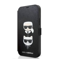   Apple iPhone 12 Pro Max KARL LAGERFELD KLFLBKP12LSAKICKCBK Könyvtok - Fekete