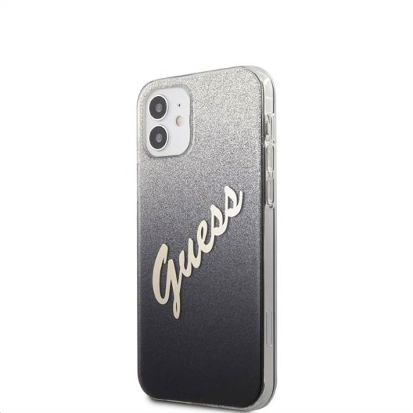 Apple iPhone 12 Mini GUESS GUHCP12SPCUGLSBK Hátlap - Fekete