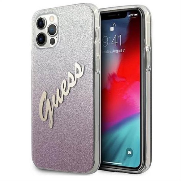 Apple iPhone 12/12 Pro GUESS GUHCNP12MPCUGLSPI Hátlap - Rózsaszín