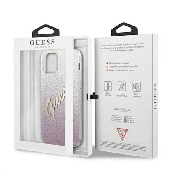 Apple iPhone 12/12 Pro GUESS GUHCNP12MPCUGLSPI Hátlap - Rózsaszín