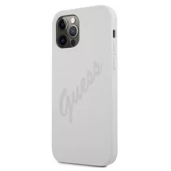   Apple iPhone 12 Mini GUESS GUHCP12SLSVSCR Liquid Silicon Hátlap - Fehér