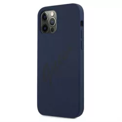   Apple iPhone 12 Mini GUESS GUHCP12SLSVSBL Liquid Silicon Hátlap - Kék