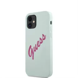   Apple iPhone 12 Mini GUESS GUHCP12SLSVSBF Liquid Silicon Hátlap - Világoskék