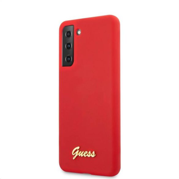 Samsung S21 Plus GUESS GUHCS21MLSLMGRE Liquid Silicon Hátlap - Piros