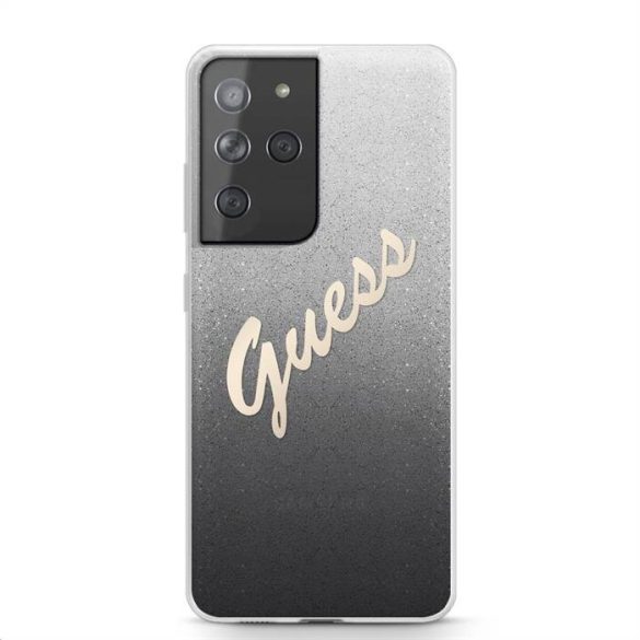 Samsung S21 Ultra GUESS GUHCS21LPCUGLSBK Hátlap - Fekete