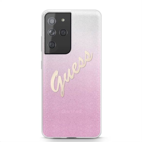 Samsung S21 Ultra GUESS GUHCS21LPCUGLSPI Hátlap - Rózsaszín