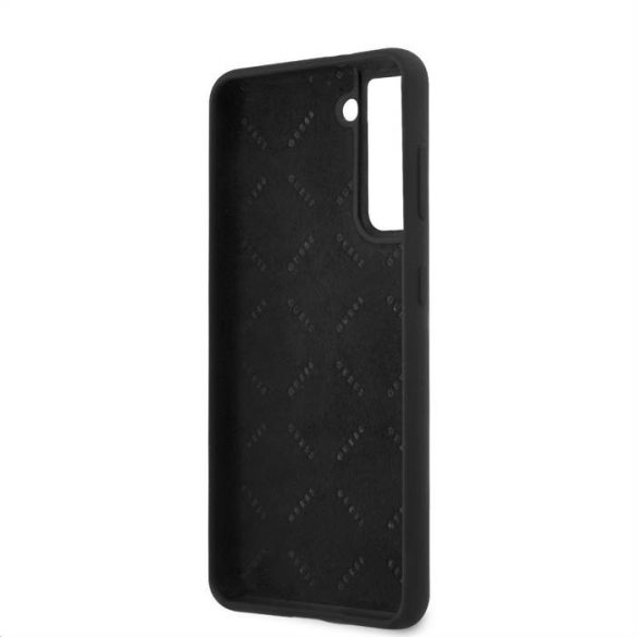 Samsung S21 Plus GUESS GUHCS21MLSVSBK Liquid Silicon Hátlap - Fekete