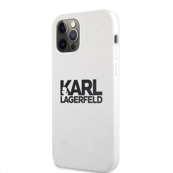 Apple iPhone 12 Pro Max KARL LAGERFELD  KLHCP12LSLKLWH Liquid Silicon Hátlap - Fehér