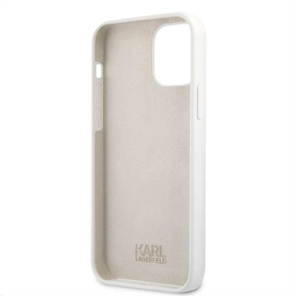 Apple iPhone 12 Pro Max KARL LAGERFELD  KLHCP12LSLKLWH Liquid Silicon Hátlap - Fehér