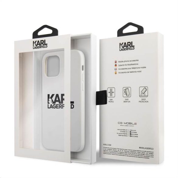 Apple iPhone 12 Pro Max KARL LAGERFELD  KLHCP12LSLKLWH Liquid Silicon Hátlap - Fehér