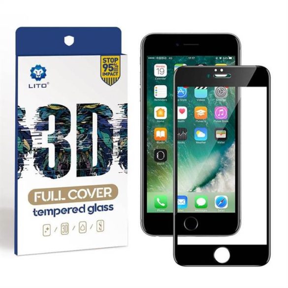 Apple iPhone 6/6s Lito 3D HD Full Cover Üvegfólia  - Fekete