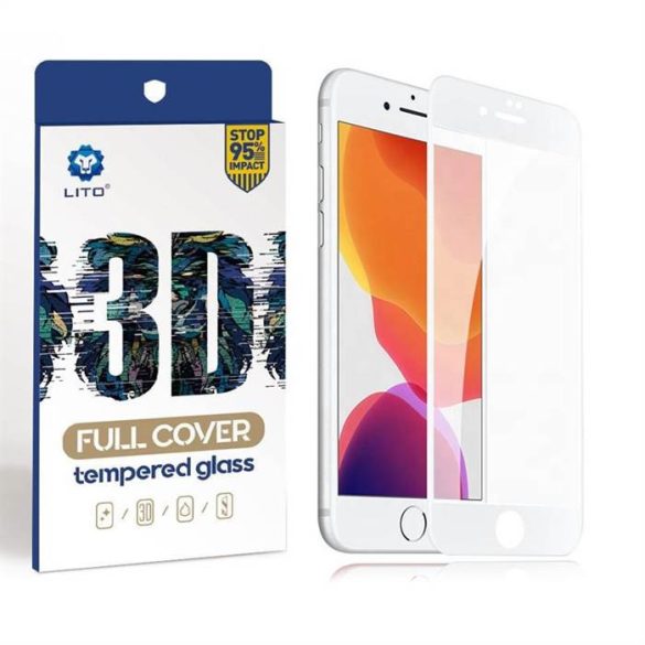 Apple iPhone 7/8 Plus Lito 3D HD Full Cover Üvegfólia  - Fehér