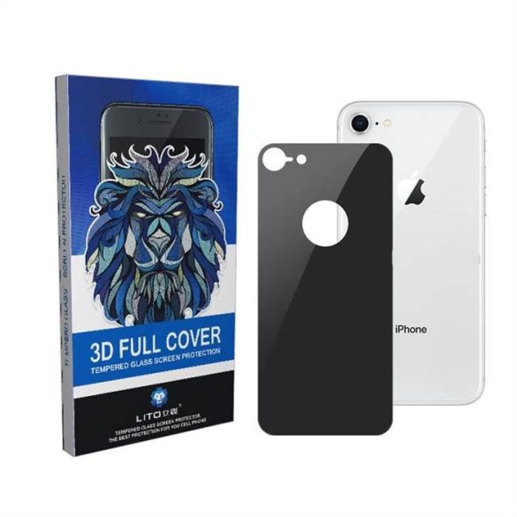 Apple iPhone 8 Lito 5D HD Full Back Cover Hátlapi Üvegfólia  - Fekete