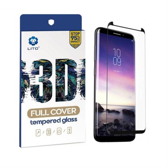 Samsung S9 Lito 3D Curved (tokbarát) Üvegfólia  - Fekete