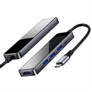 Joyroom S-M208 USB Type-C 3xUSB 3.0  PD  HDMI  RJ45 HUB Adapter - Grafit