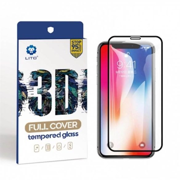 Apple iPhone XR/11 Lito 3D HD Full Cover Üvegfólia  - Fekete