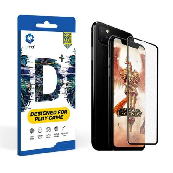 Apple iPhone XS Max/11 Pro Max Lito D+ 2.5D Full Anti-Glare Üvegfólia - Fekete